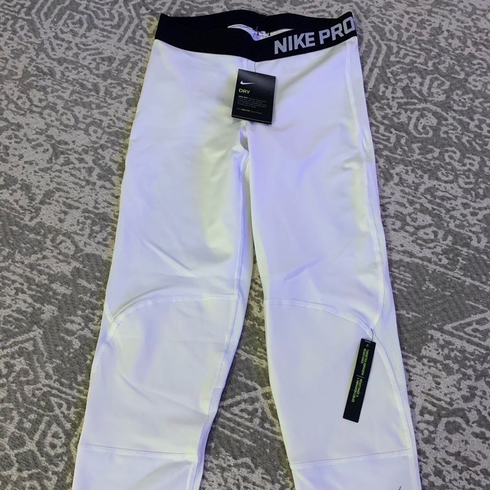 Nike Pro Basketball Tights White Legging